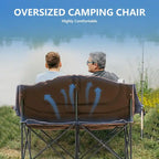 DoCred Double Camping Chair, Fully Padded Folding Camping Duo Chair
