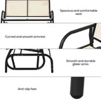 2-Person Outdoor Glider Bench with Powder Coated Steel Frame
