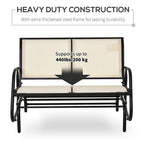 2-Person Outdoor Glider Bench with Powder Coated Steel Frame