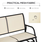 2-Person Outdoor Glider Bench with Powder Coated Steel Frame