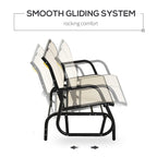2-Person Outdoor Glider Bench with Powder Coated Steel Frame