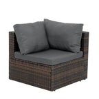 Seasonal PE Wicker Furniture with Tempered Glass Coffee Table