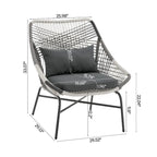 Manhattan Comfort Ashland Modern 3-Piece Patio Conversation Set