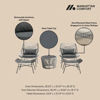 Manhattan Comfort Ashland Modern 3-Piece Patio Conversation Set