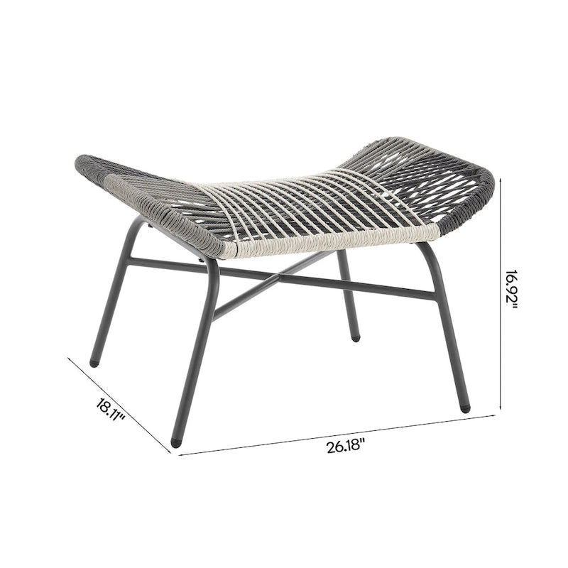 Manhattan Comfort Ashland Modern 3-Piece Patio Conversation Set