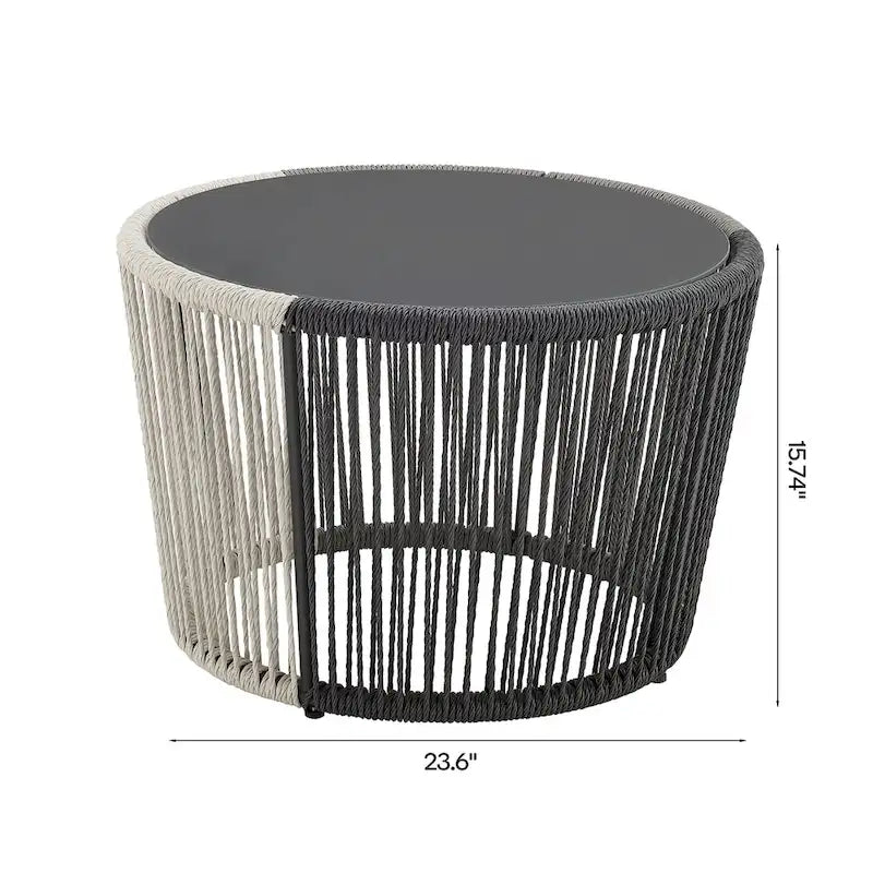 Manhattan Comfort Ashland Modern 3-Piece Patio Conversation Set