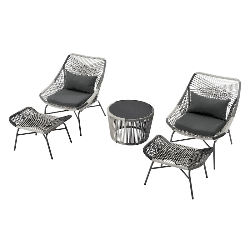 Manhattan Comfort Ashland Modern 3-Piece Patio Conversation Set