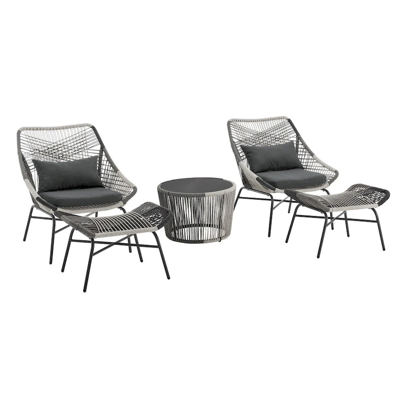 Manhattan Comfort Ashland Modern 3-Piece Patio Conversation Set