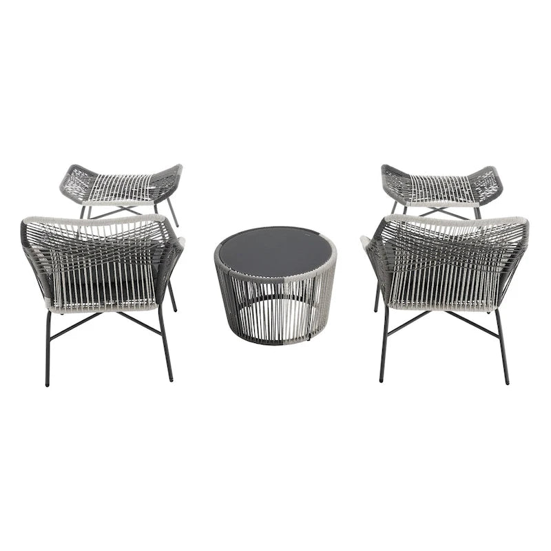 Manhattan Comfort Ashland Modern 3-Piece Patio Conversation Set