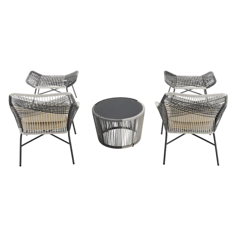 Manhattan Comfort Ashland Modern 3-Piece Patio Conversation Set