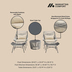 Manhattan Comfort Ashland Modern 3-Piece Patio Conversation Set