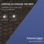 4-Piece Garden Furniture, Patio Seating Set,PE Rattan Outdoor Sofa Set,Wood Table and Legs