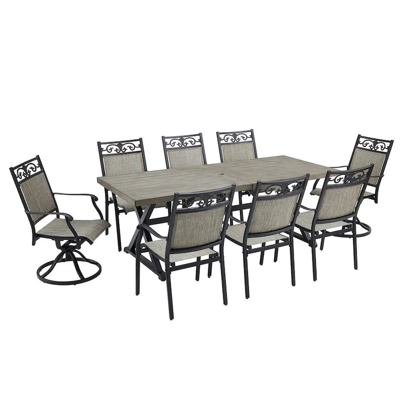 Outdoor Patio Dining with 8 Chairs and 1 Table
