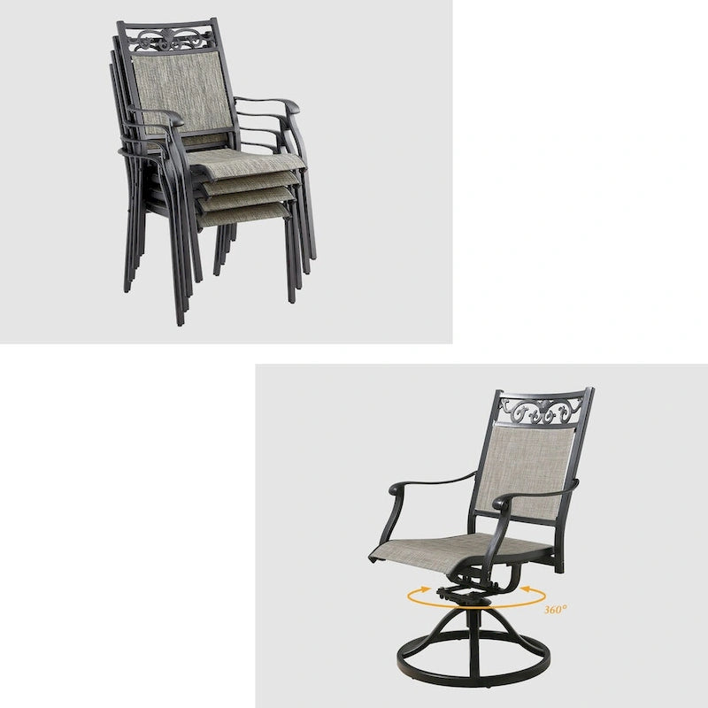 Outdoor Patio Dining with 8 Chairs and 1 Table