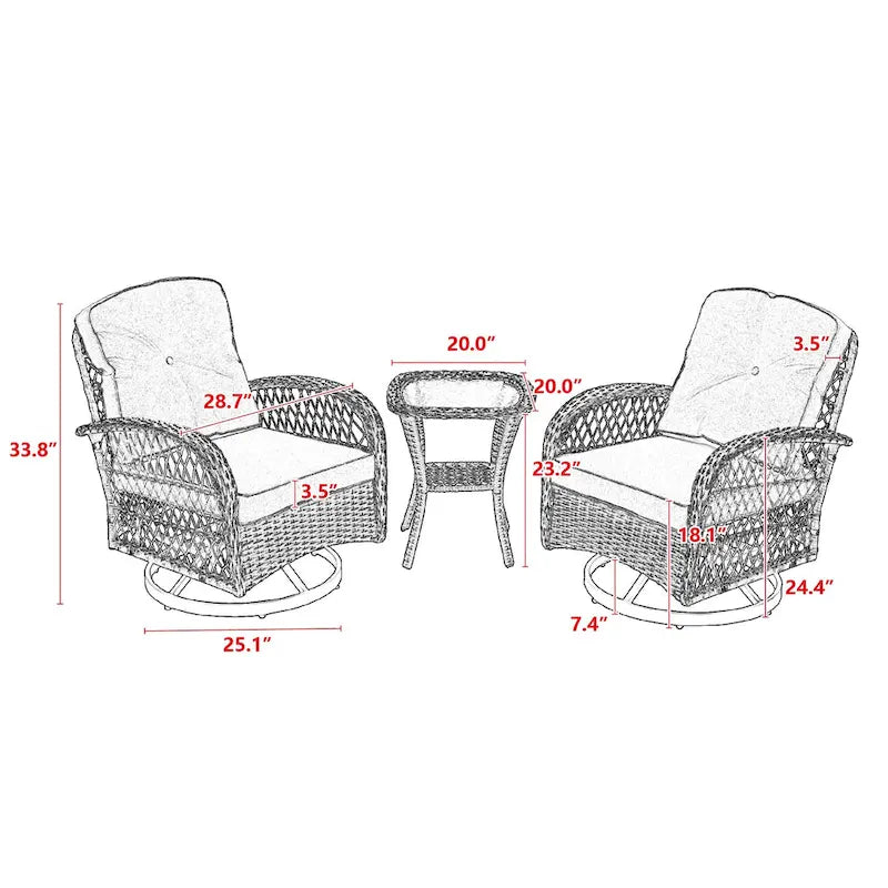 Swivel Rocker Patio Conversation Set