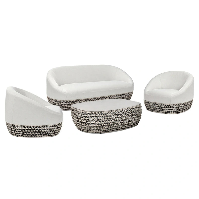 Willow Rope Woven Deep Seating Patio Conversation