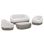 Willow Rope Woven Deep Seating Patio Conversation