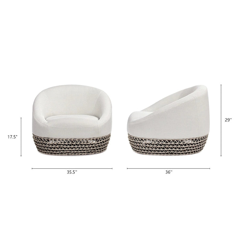 Willow Rope Woven Deep Seating Patio Conversation