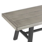 Outdoor Dining Metal Picnic Bench for Garden, Porch, Backyard
