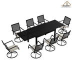 Metal Frame Patio Dining, Aluminum Extendable Dining Table