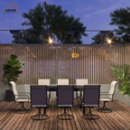 Metal Frame Patio Dining, Aluminum Extendable Dining Table