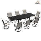 Metal Frame Patio Dining, Aluminum Extendable Dining Table
