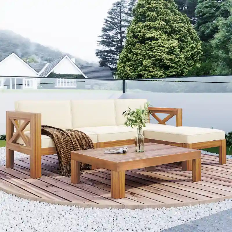 Outdoor Sectional Sofa with Cushions