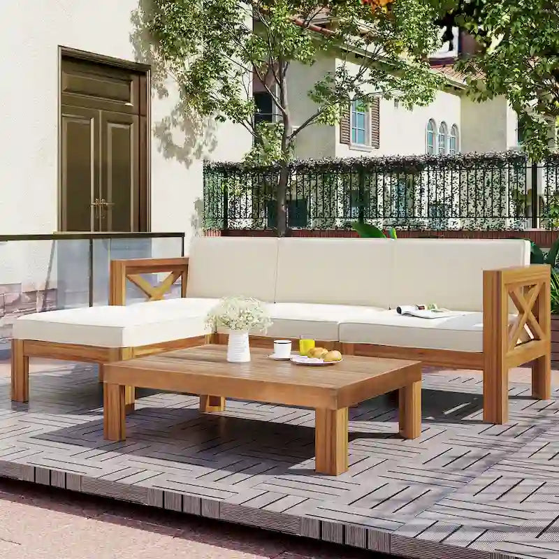 Outdoor Sectional Sofa with Cushions
