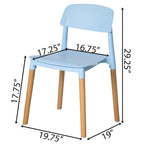 Modern Open Back Plastic Dining Chair with Beech Wood Legs