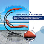 Hanging Chaise Lounger Chair Swing with Removable Canopy Outdoor Swing Chair - 42.52L * 72.83W * 82.68H