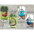 Egg Chair with Stand Indoor Outdoor Swing Chair Patio Wicker Hanging Egg Chair Hanging Basket Chair Hammock Chair with Stand