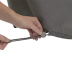 Classic Accessories Ravenna Round Patio Ottoman/Table Cover - Premium Outdoor Furniture Cover with Water Resistant Fabric