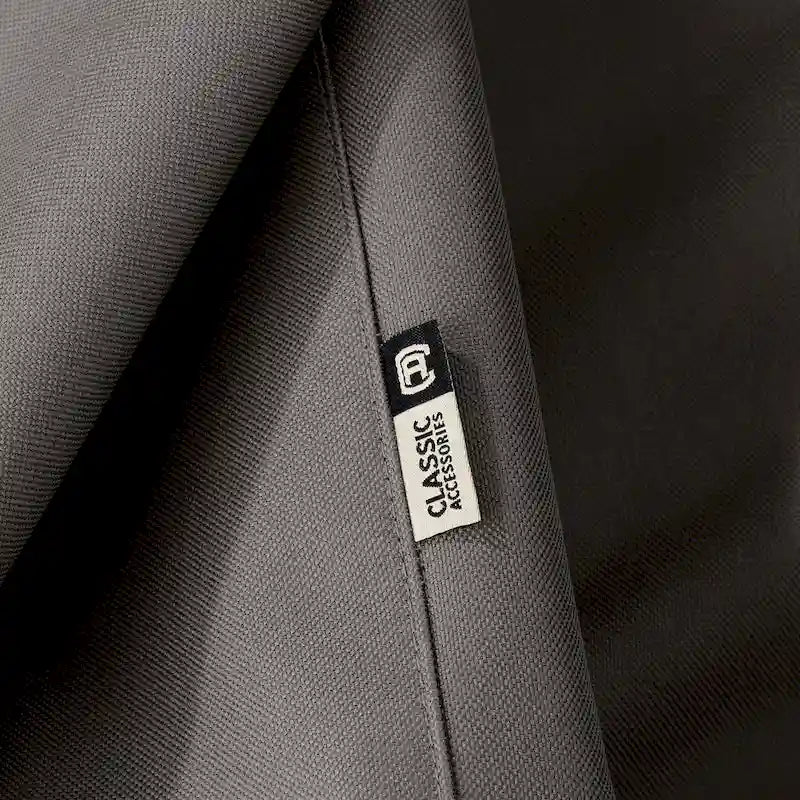 Classic Accessories Ravenna Round Patio Ottoman/Table Cover - Premium Outdoor Furniture Cover with Water Resistant Fabric