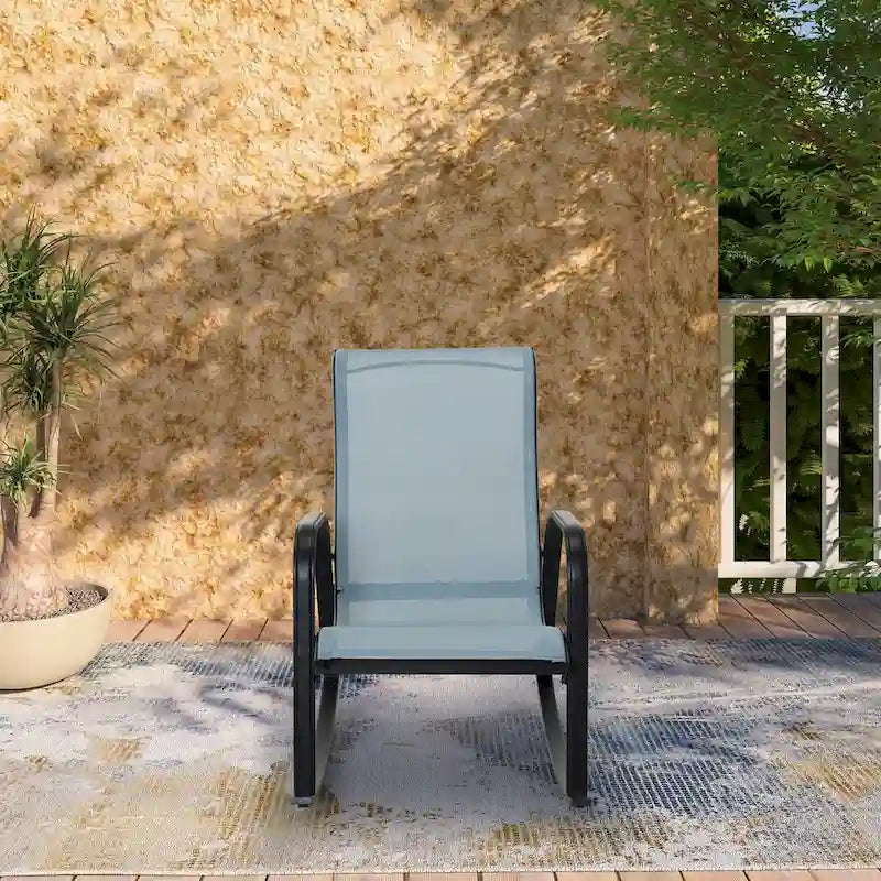 Textilene Detachable Rocking Chair in Grey-Blue