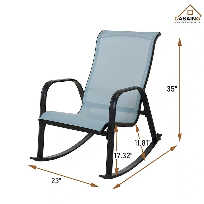 Textilene Detachable Rocking Chair in Grey-Blue