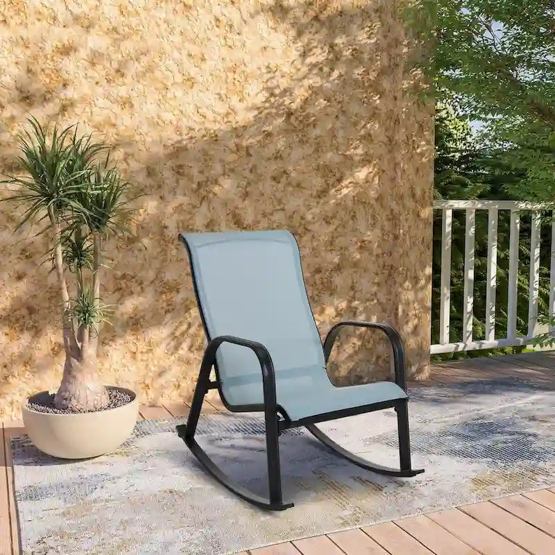 Textilene Detachable Rocking Chair in Grey-Blue