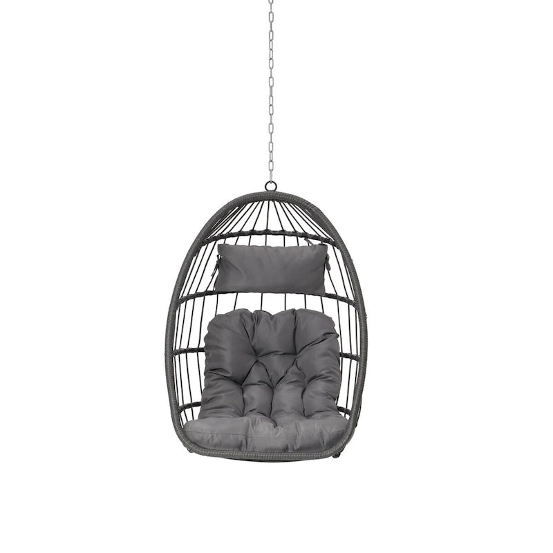 Outdoor Garden Rattan Egg Swing Chair Hanging Chair Wood