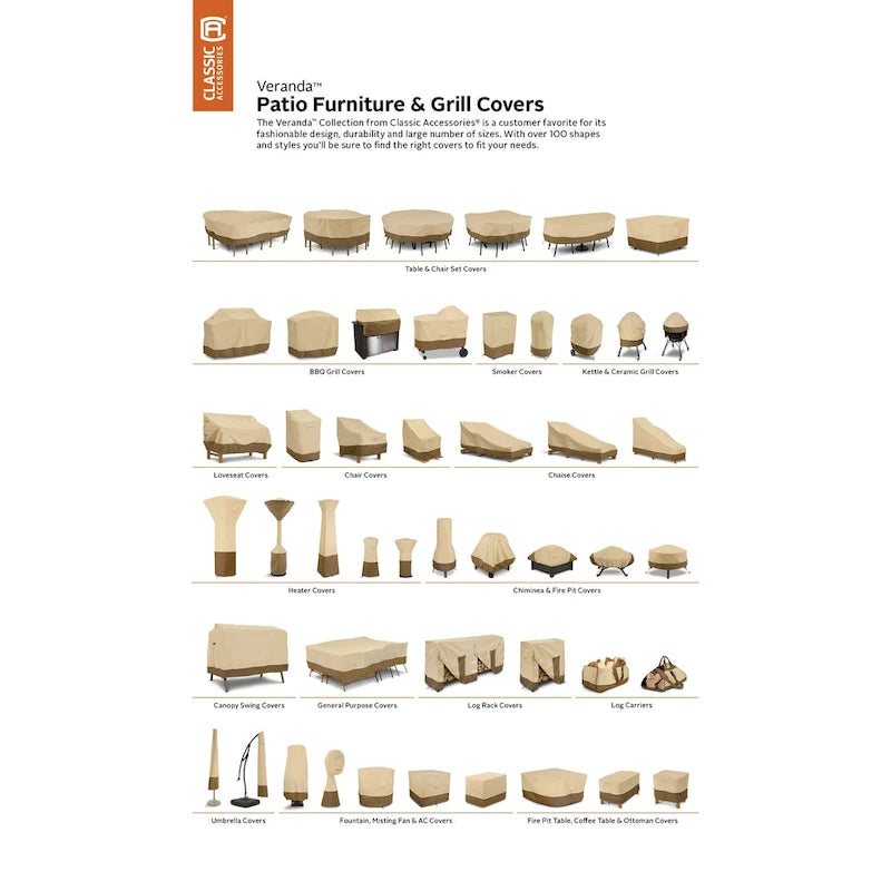 Classic Accessories Veranda Water-Resistant 65 Inch Round Patio Daybed Cover