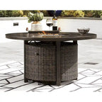 Paradise Trail Medium Brown/Beige Outdoor Fire Pit Table