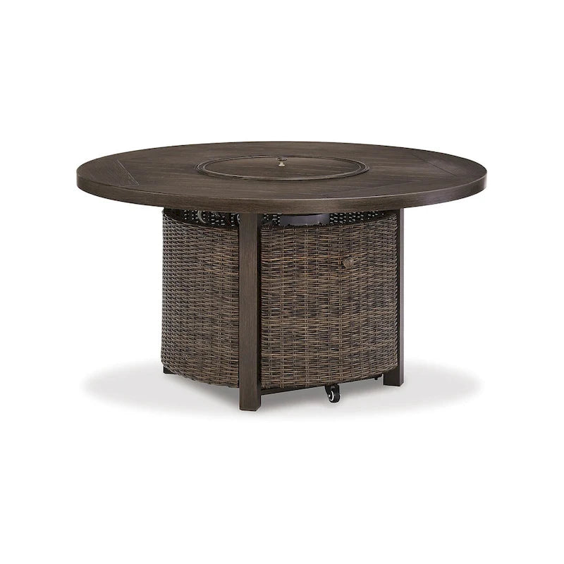 Paradise Trail Medium Brown/Beige Outdoor Fire Pit Table