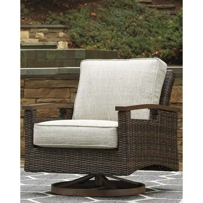 Paradise Trail Medium Brown/Beige Outdoor Fire Pit Table