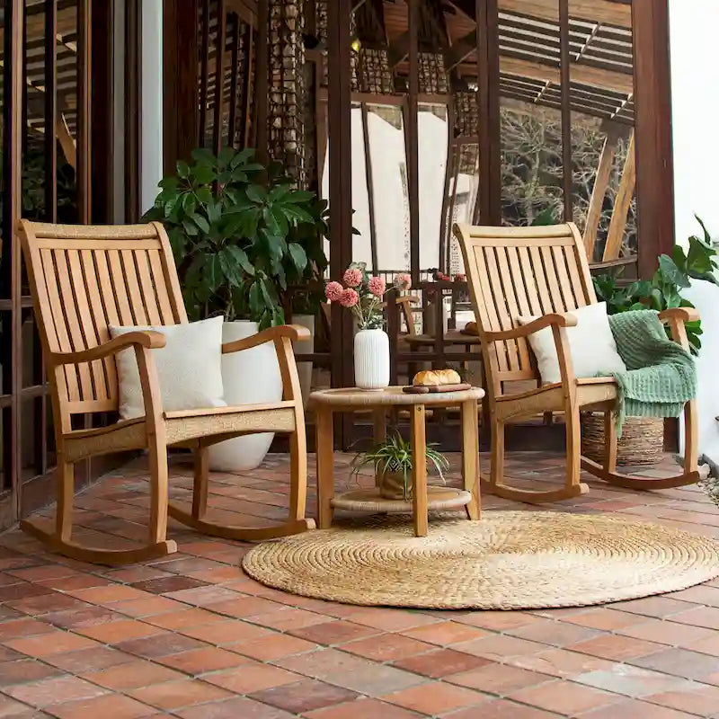 Cambridge Casual Marrakesh 3-piece Teak Wood Outdoor Rocking chair set