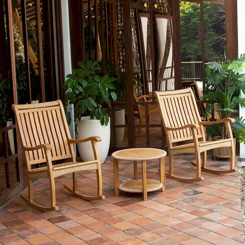 Cambridge Casual Marrakesh 3-piece Teak Wood Outdoor Rocking chair set