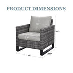 Outdoor Dining Chairs High Back CLub Chair - Grey