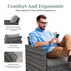 Outdoor Dining Chairs High Back CLub Chair - Grey