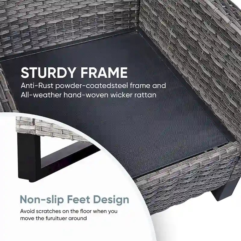 Outdoor Dining Chairs High Back CLub Chair - Grey