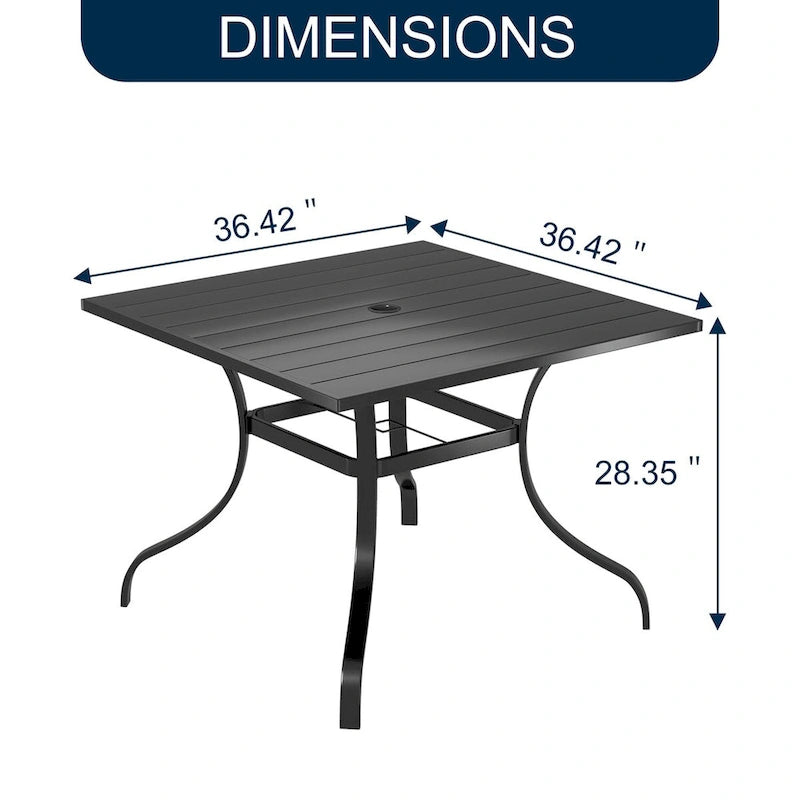 37 Patio Steel Square Dining Table