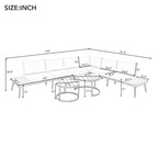 Outdoor Sectional with Cushioned Seating - Sturdy Acacia Wood, Rustic Style