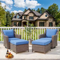 Outdoor Rattan Gliding Chair with Ottomans - Brown