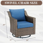 Outdoor Rattan Gliding Chair with Ottomans - Brown